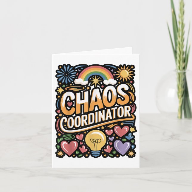 Chaos-Koordinator Funny Zitat Karte (Vorderseite)