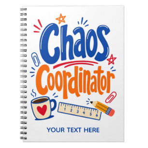 Chaos-Koordinator Lehrer Zurück zur Schule Design Notizblock