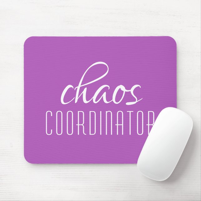 Chaos-Koordinator Lila Typografie Tex Mousepad (Mit Mouse)