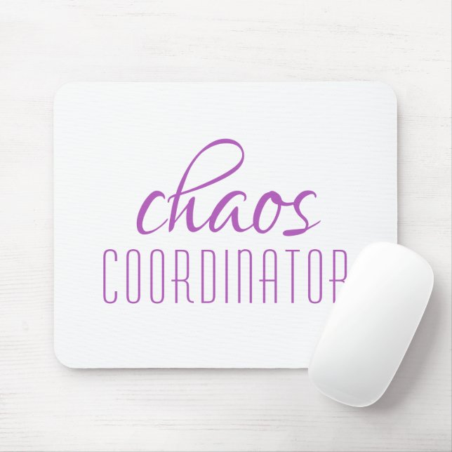 Chaos-Koordinator Lila typografischer Text Mousepad (Mit Mouse)