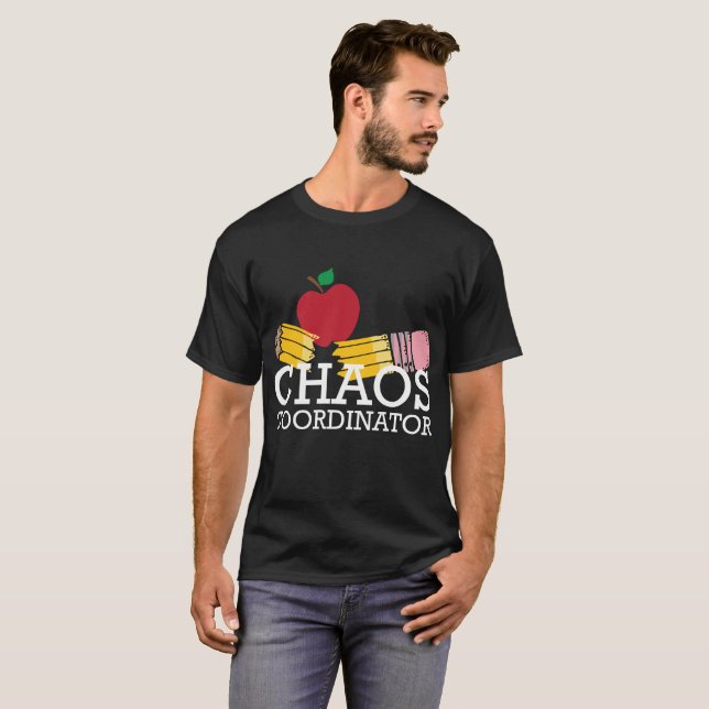 Chaos-Koordinator lustig zurück zu SchulT - Shirt (Vorne ganz)