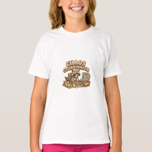 Chaos-Koordinator Lustiger Überarbeiteter Waschbär T-Shirt