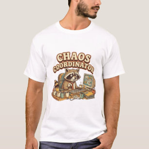 Chaos-Koordinator Lustiger Überarbeiteter Waschbär T-Shirt