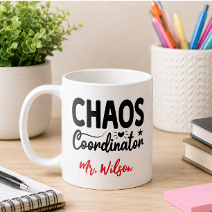 Chaos-Koordinator-Notizbuch – Lustiger Lehrerzitat Kaffeetasse