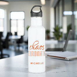 Chaos-Koordinator Orange Typografy Personalisiert Edelstahlflasche