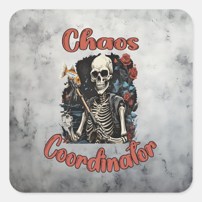 Chaos-Koordinator Quadratischer Aufkleber (Vorderseite)