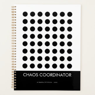 Chaos-Koordinator Schwarz Weiß Personalisierter Na Planer
