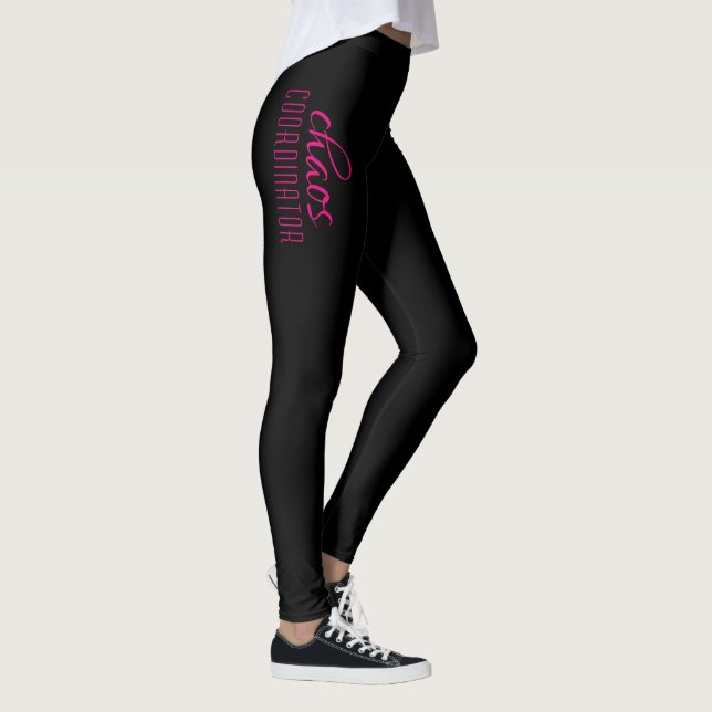 Chaos-Koordinator Typografic Black Hot Pink Leggings (Rechts)