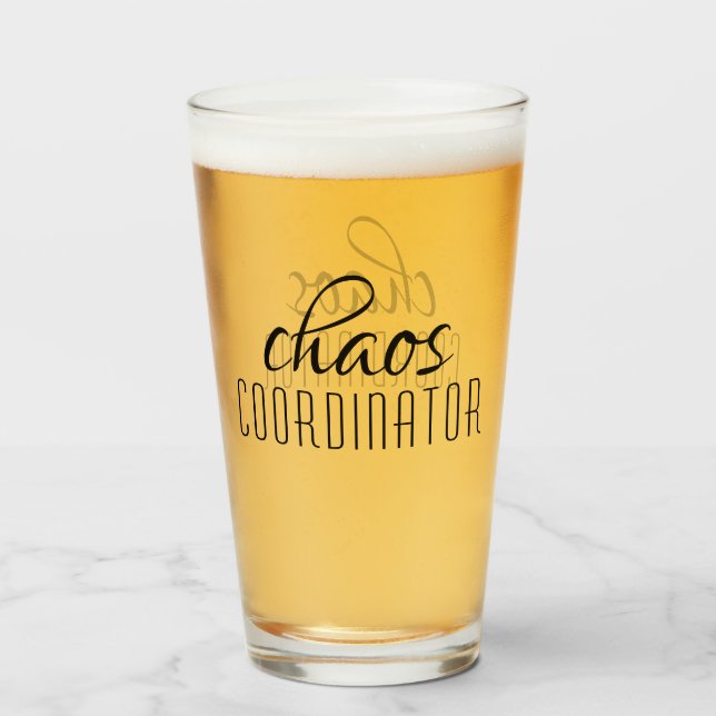 Chaos-Koordinator Typografischer Text Glas (Vorne (Gefüllt))