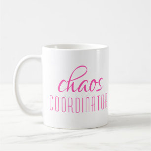 Chaos-Koordinator Typografischer Text Kaffeetasse