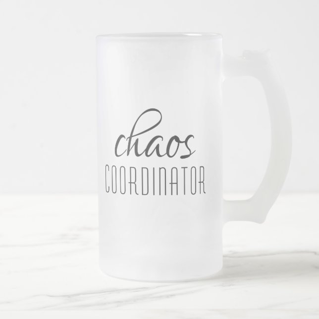 Chaos-Koordinator Typografischer Text Mattglas Bierglas (Rechts)
