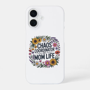 Chaos-Koordinatorin-Mom-Life-Wildblumen-Florales i iPhone 16 Hülle