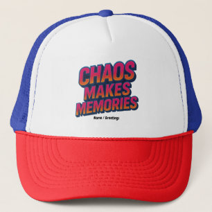 Chaos macht Erinnerungen Retro Synthwave Design lu Truckerkappe