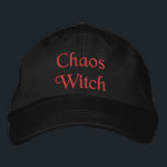 Chaos Magic Hexe Zitat Red Black Bestickte Baseballkappe<br><div class="desc">Eine lustige Chaos Magic Hexe bestickt,  rot und schwarz Baseballkappe mit den Worten Chaos Hexe. Dieses einfache,  aber leistungsstarke Design kann auf einen Namen oder anderen Text personalisiert werden oder in Touch für weitere Anpassungen. Eine witzige Geschenkidee.</div>