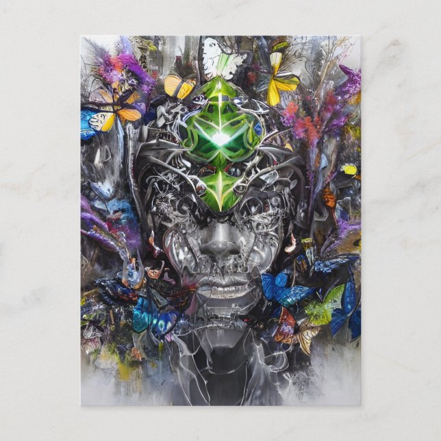 Chaos Man AI Art Postkarte (Vorderseite)