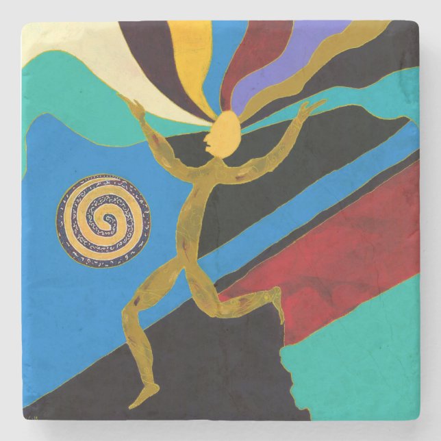 Chaos Man - Marmorstein-Untersetzer Steinuntersetzer (Vorderseite)