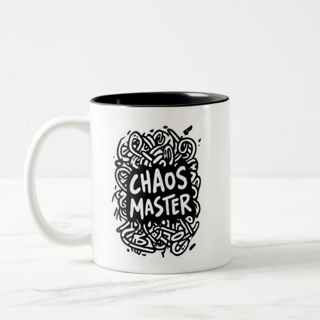Chaos Master – Multitasking-Design Zweifarbige Tasse (Links)