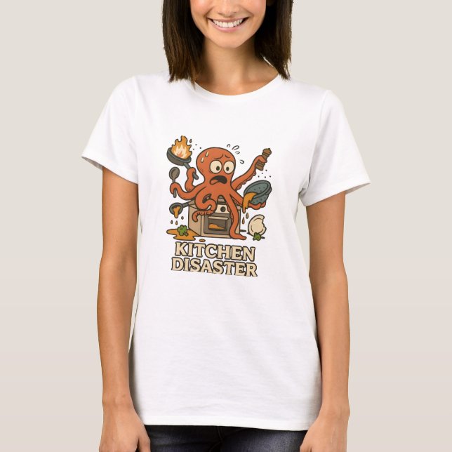 Chaos-Multitasking-Tintenfisch T-Shirt (Vorderseite)