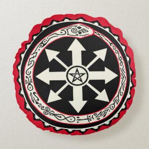 Chaos Ouroburos Snake Throw Pillow Rundes Kissen