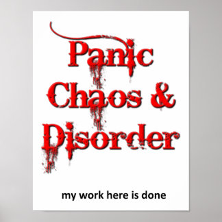 Chaos Panik und Unruhe Witziges Poster
