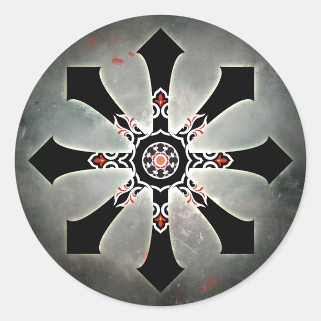 Chaos Reviewaufkleber Runder Aufkleber (Vorderseite)