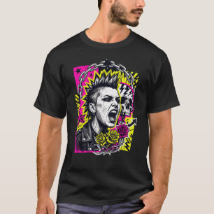 Chaos Riot Punk-Shirt Neon-Totenkopf Grafik-T-Shir T-Shirt