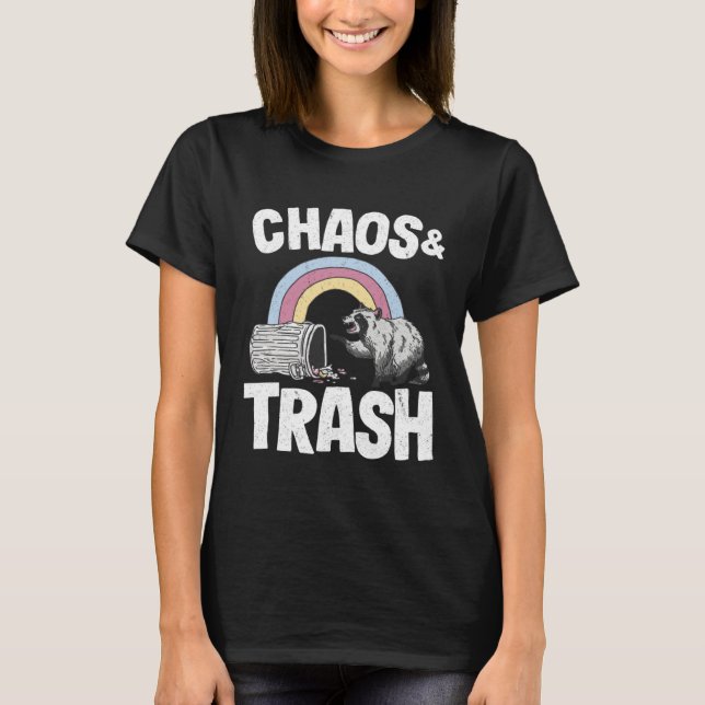 Chaos & Trash Garbage Panda Rainbow Raccoon  4 T-Shirt (Vorderseite)