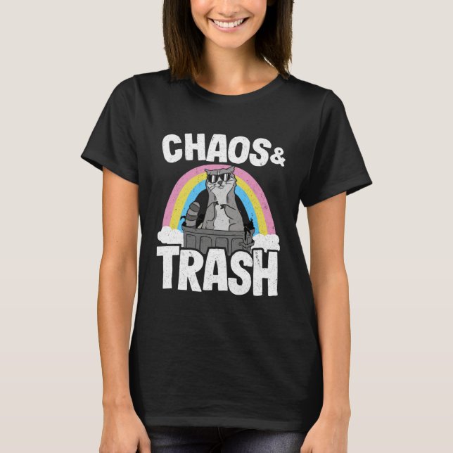 Chaos & Trash Garbage Panda Rainbow Raccoon 4 T-Shirt (Vorderseite)