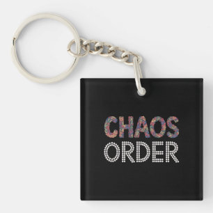 Chaos und Ordnung Moderne künstlerische Dualität Schlüsselanhänger