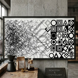 Chaos zu Ordnung Abstrakte Geometrie  Poster