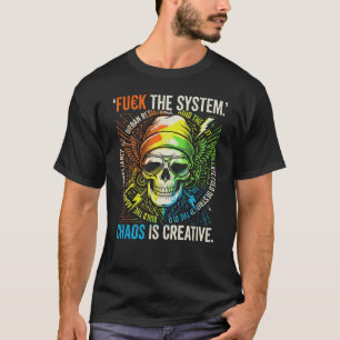 ChaosNetzwerk Hack Das System Totenkopf Cyberpunk T-Shirt