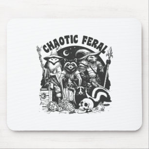 Chaotic Feral Funny Raccoon Possum Skunk Boardgame Mousepad