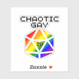 Chaotic Gay D20 - LGBTQ+ Pride DND Aufkleber