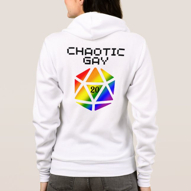 Chaotic Gay D20 - LGBTQ+ Pride DND Hoodie (Rückseite)