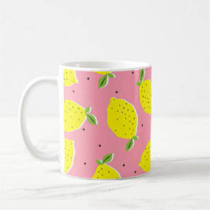 Chaotic Lemons Pink Polka: Zitrusmuster Kaffeetasse
