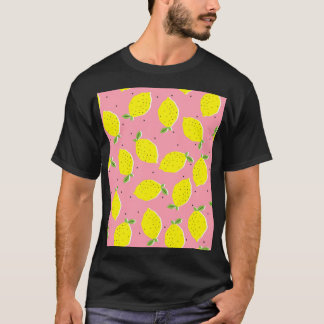 Chaotic Lemons Pink Polka: Zitrusmuster T-Shirt