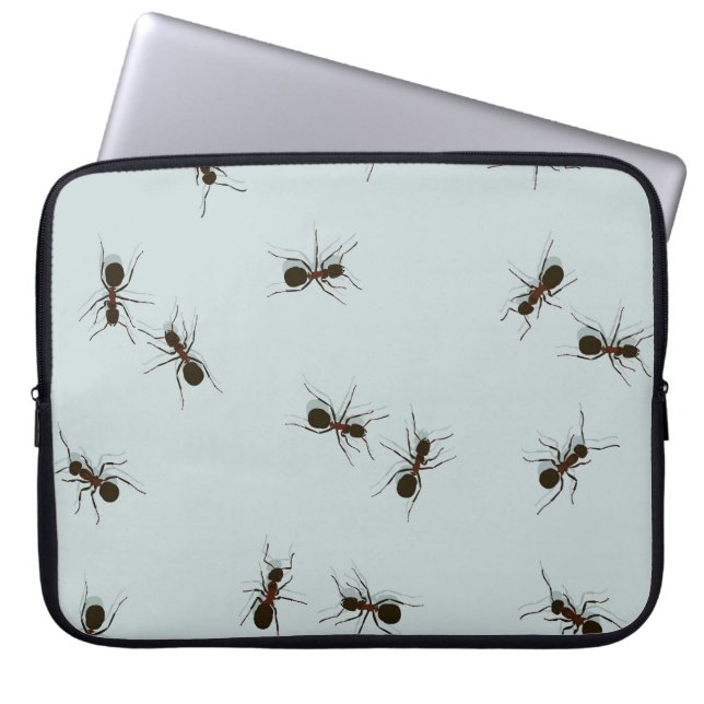 Chaotic Red Ants Stilvolles Muster Laptopschutzhülle (Vorderseite)