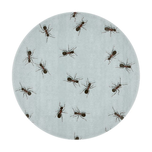 Chaotic Red Ants Stilvolles Muster Schneidebrett (Vorderseite)