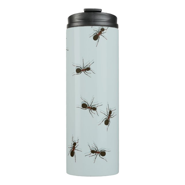 Chaotic Red Ants Stilvolles Muster Thermosbecher (Vorderseite)