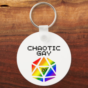Chaotisch Gay D20 – LGBTQ+ Pride DND Schlüsselanhänger
