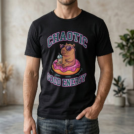 Chaotisch Gute Energie Capybara Donut Schwimmhilfe T-Shirt