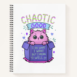 Chaotisch Gute Katze Ich mache was ich will Notizbuch