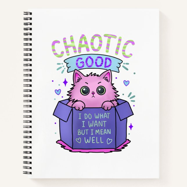Chaotisch Gute Katze | Ich mache was ich will Notizbuch (Vorderseite)