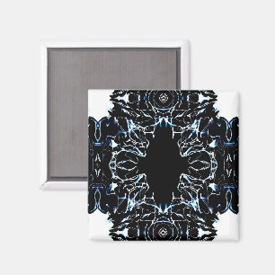 Chaotische blaue abstrakte Acryl-Gieß-Flüssigkeits Magnet