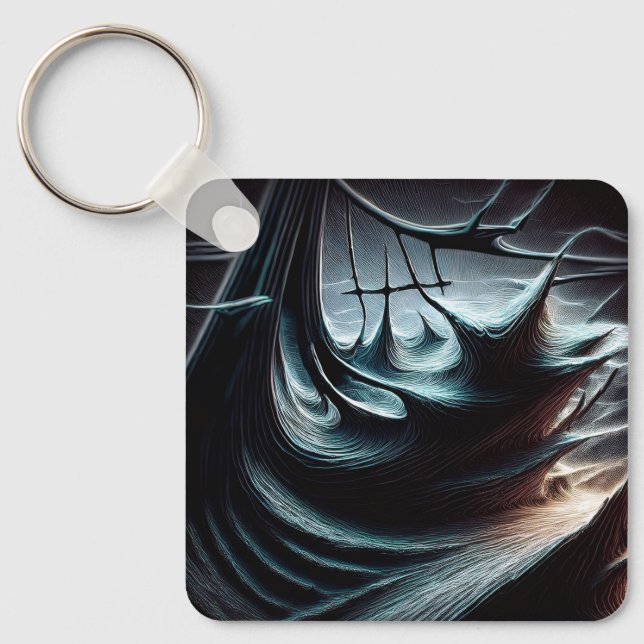 Chaotische dunkle Meere, die von den Sturmwinden g Schlüsselanhänger (Vorderseite)