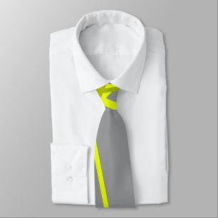 Chaotische gelbe Linien auf grauem Retro-Modern-Mu Krawatte