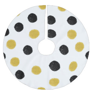 Chaotische Goldpunkte: Vintager Splash. Polyester Weihnachtsbaumdecke