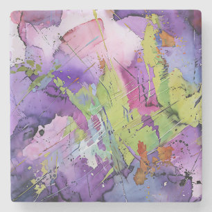 "Chaotische Harmonie" Zeitgenössische Abstrakte Ku Steinuntersetzer