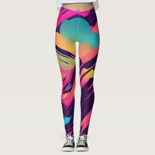 Chaotische Kurven Funky Synthwave Leggings