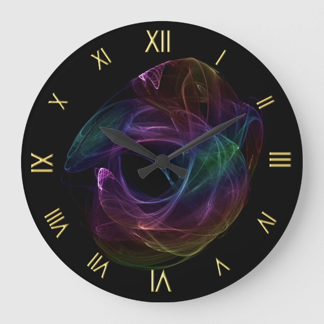 Chaotische Regenbogen-Wanduhr Große Wanduhr (Vorderseite)